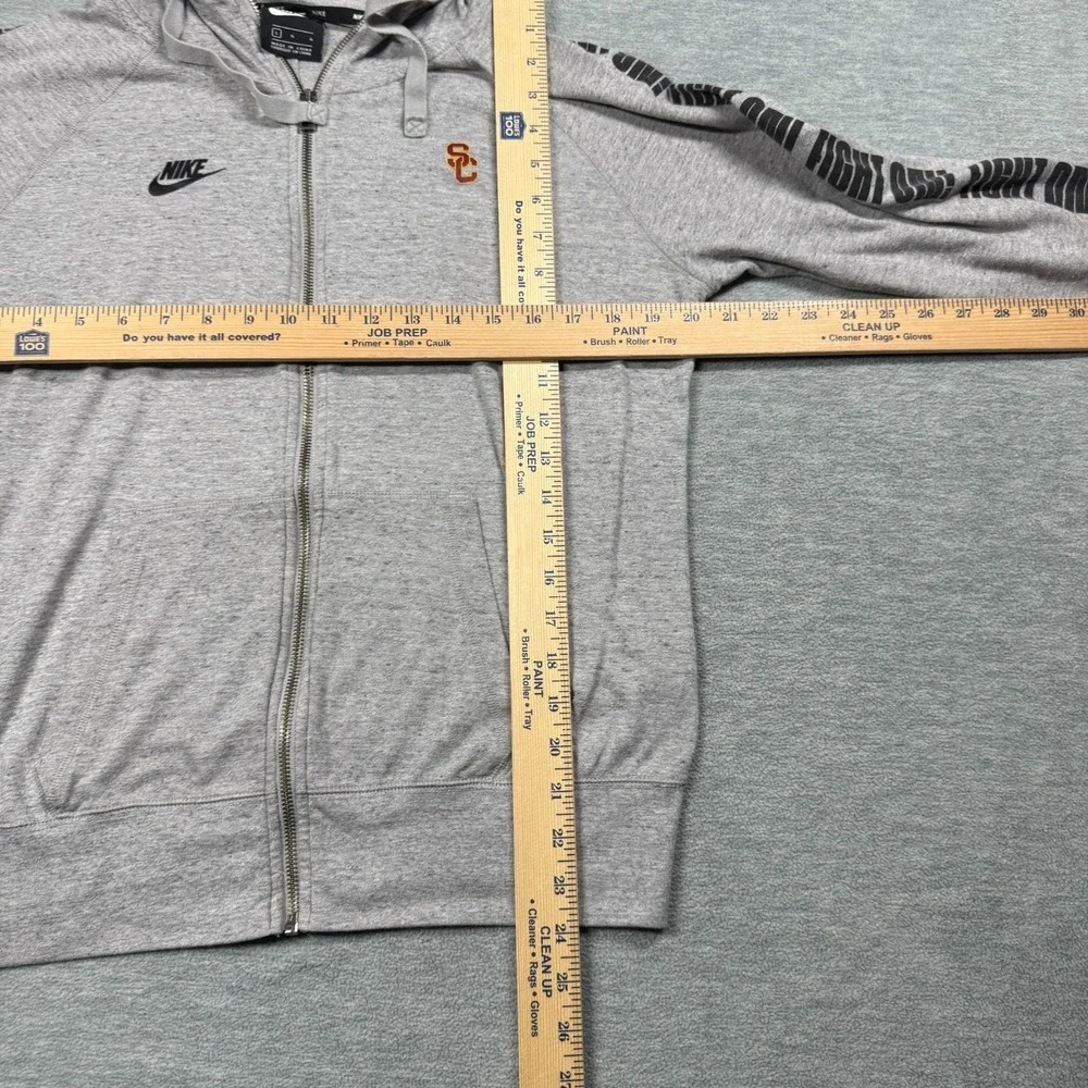 Nike Hoodie Women‎ L Gray USC Trojans Full Zip USC Logo Sleeve Fleece Jacke